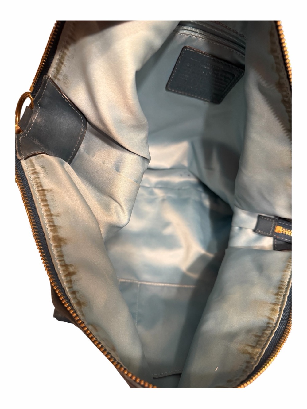 Coach Teal Leather Hobo Bag with Gold-Tone Hardware - Picture 6 of 11